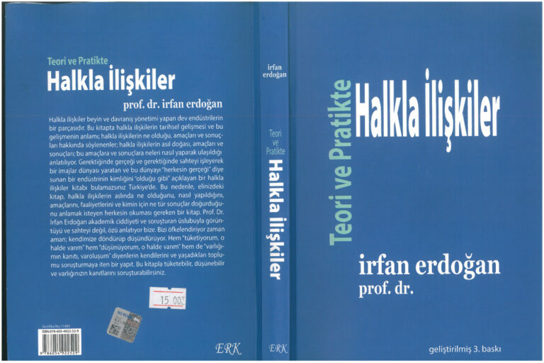 İrfan Erdoğan Teori ve Pratikte Halkla İlişkiler Erk Yayınları Kitap Kapağı