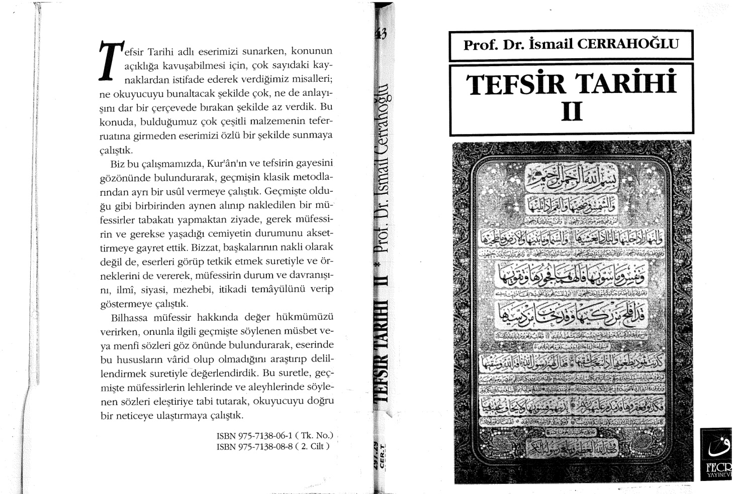 Ismail Cerrahoglu Tefsir Tarihi 2 Kitap Kapağı