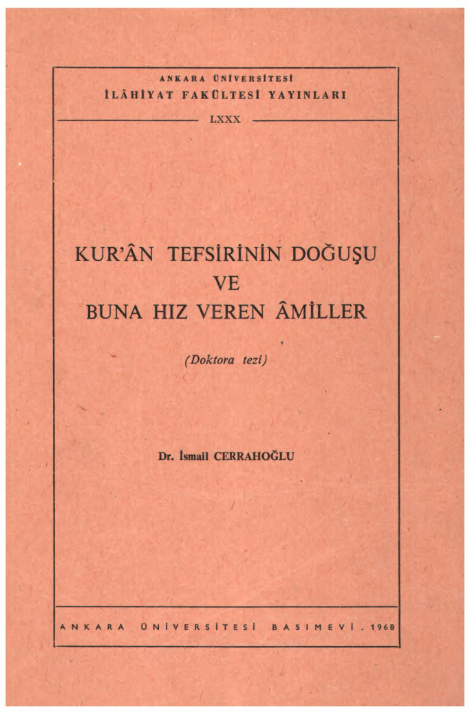 Tefsirin Doğuşu PDF – İsmail Cerrahoğlu
