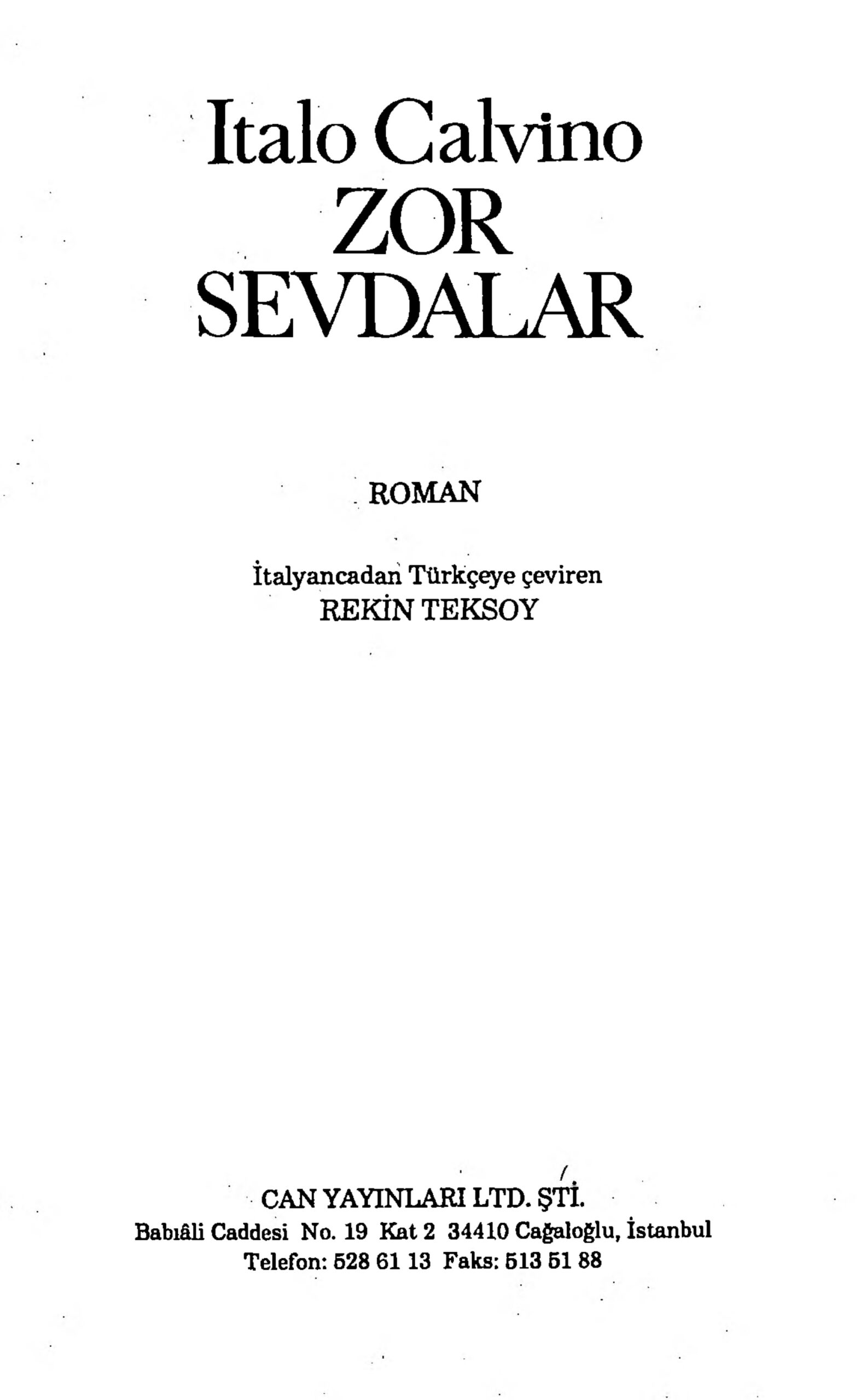 Zor Sevdalar PDF – Italo Calvino