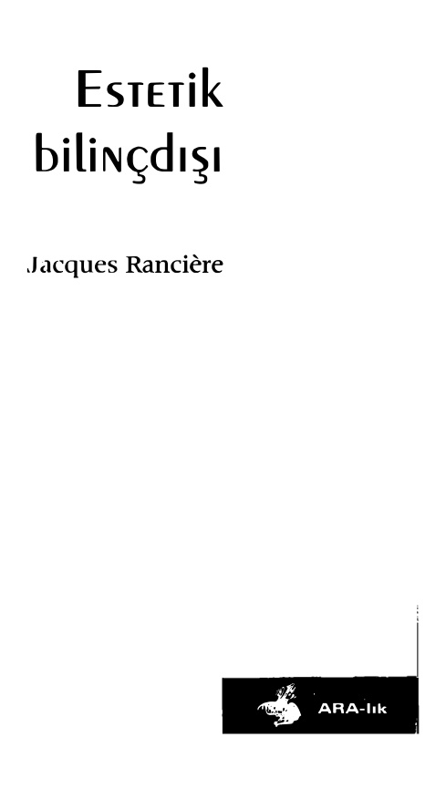 Estetik Bilinçdışı PDF – Jacques Ranciere