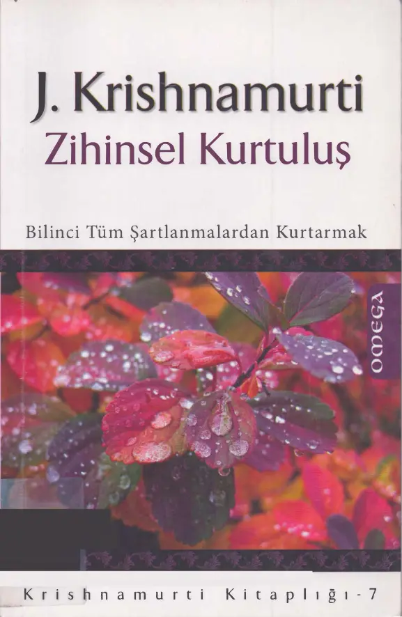 Jiddu Krishnamurti Zihinsel Kurtuluş Omega Yayınları Kitap Kapağı