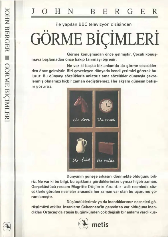 John Berger Görme Biçimleri Metis Yayınları 23. baskı Kitap Kapağı