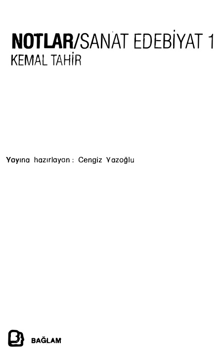 Notlar: Sanat Edebiyat 1 PDF – Kemal Tahir