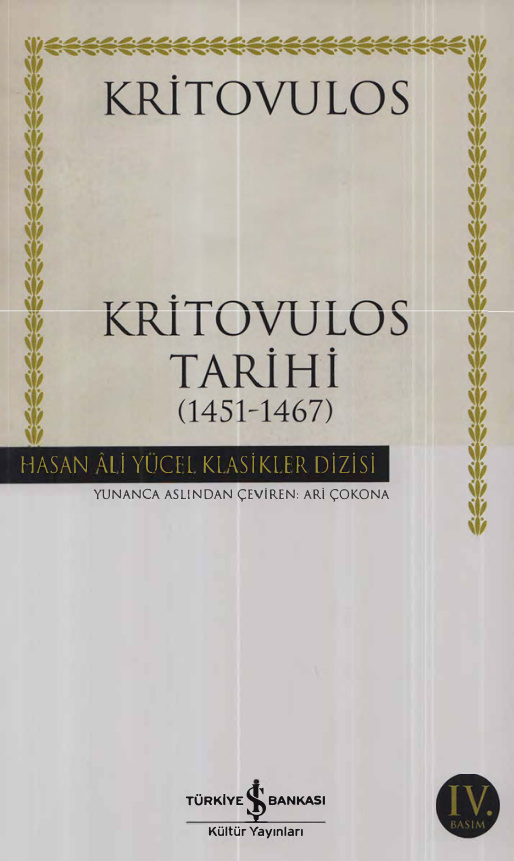 Kritovulos Tarihi PDF – Kritovulos