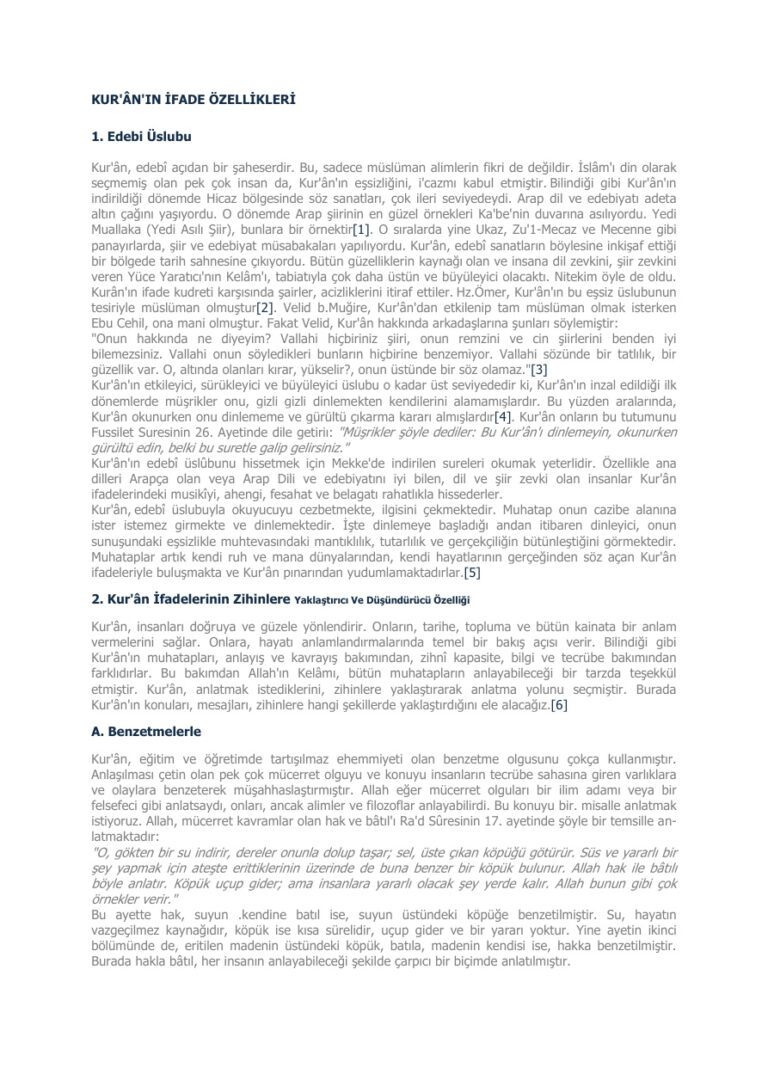 Kur anin Ifade Ozellikleri Kitap Kapağı