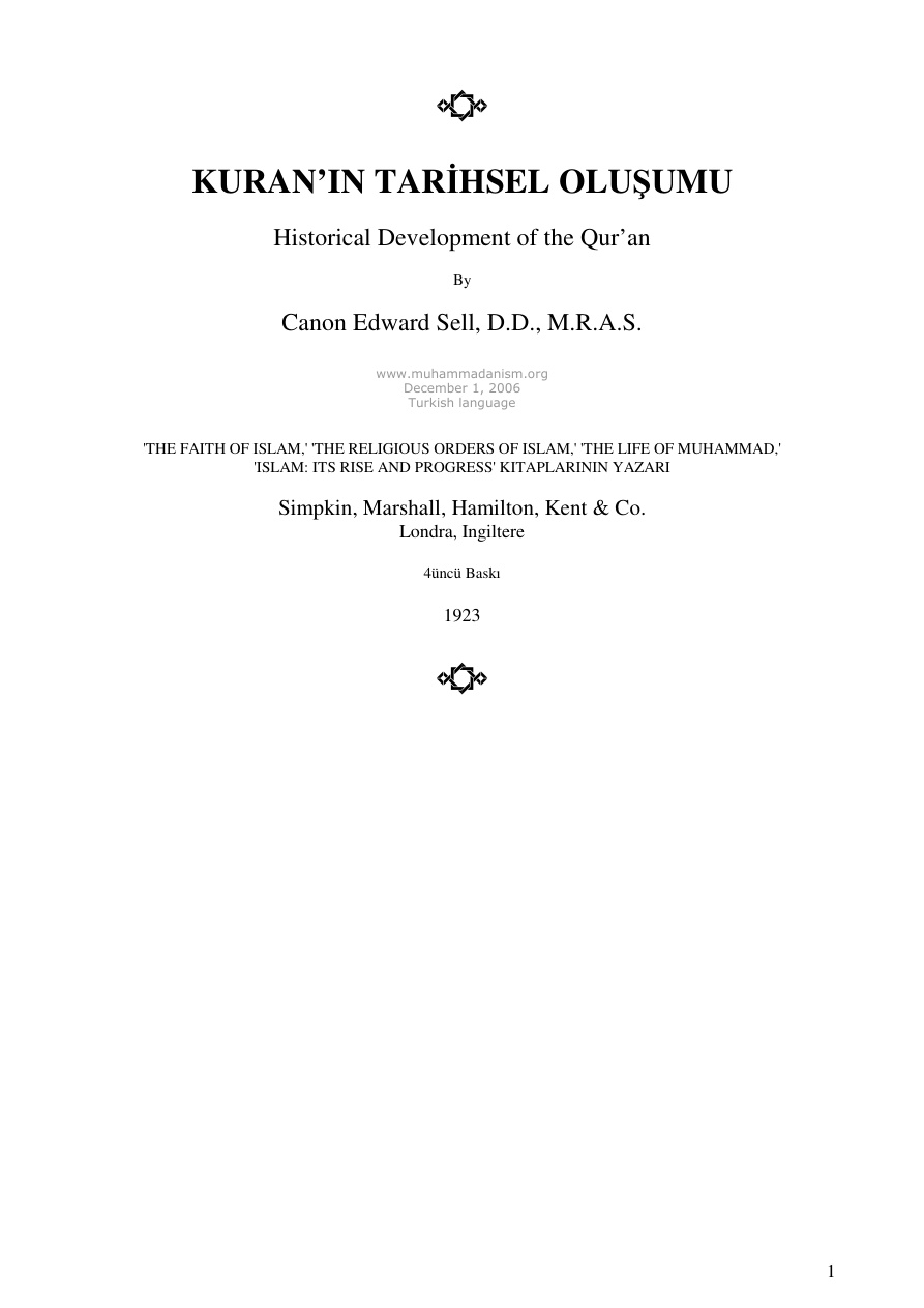Kuranın Tarihsel Oluşumu PDF – Kolektif