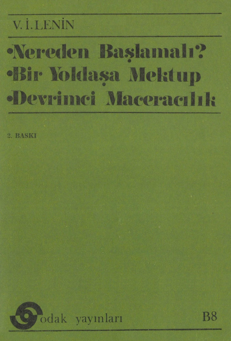 Nereden Başlamalı / Bir Yoldaşa Mektup PDF – V. I. Lenin