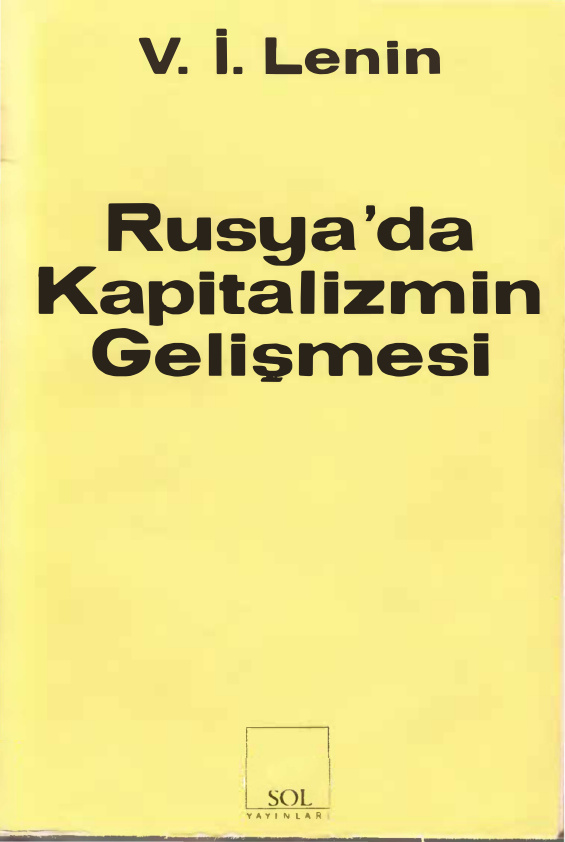 Rusya’da Kapitalizmin Gelişmesi PDF – V. I. Lenin