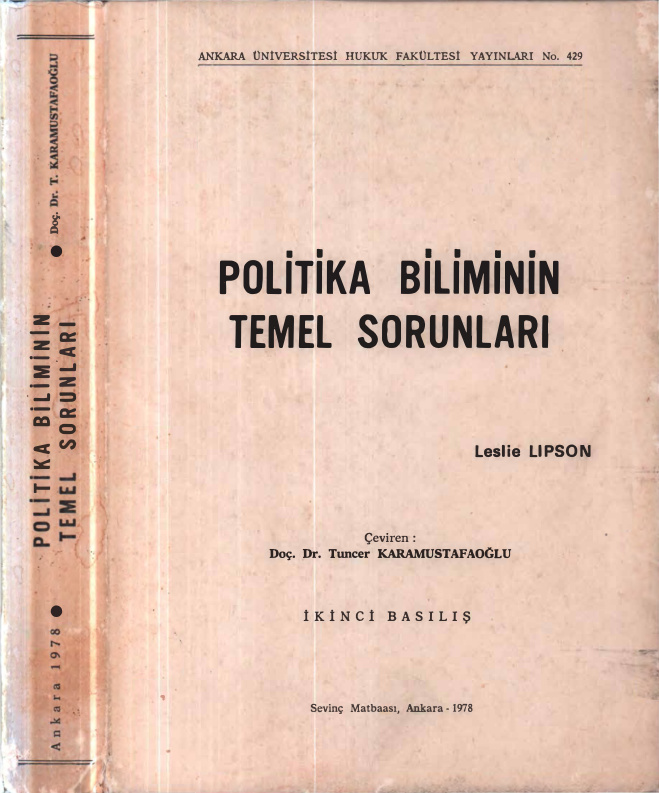 Politika Biliminin Temel Sorunları PDF – Leslie Lipson
