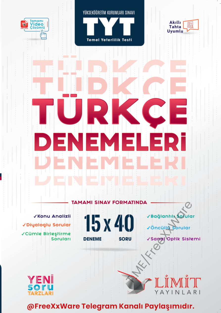 TYT Türkçe 15×40 Denemeleri PDF İndir – Limit Komisyon