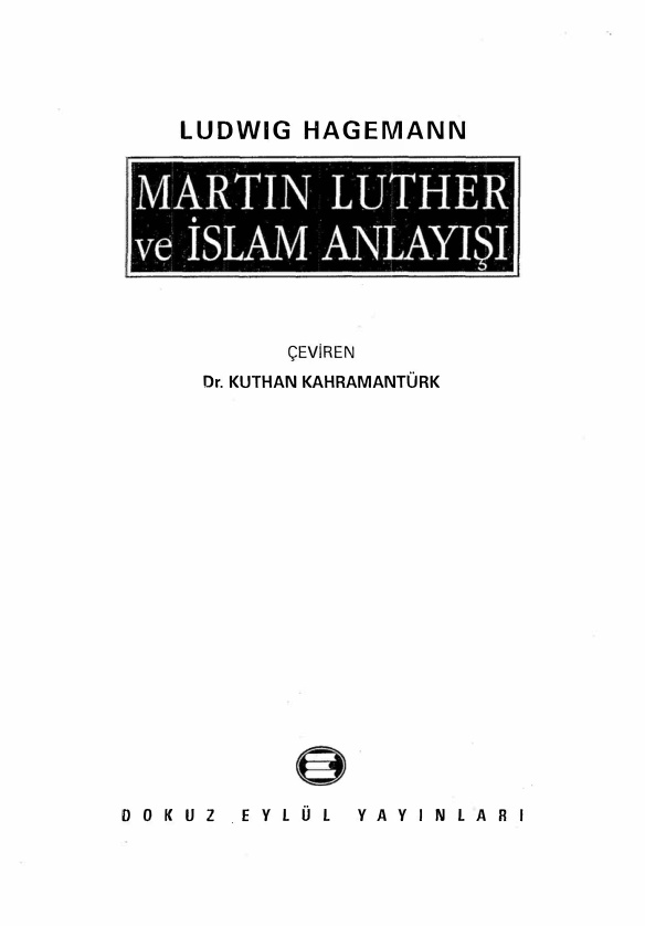 Martin Luther ve İslam Anlayışı PDF – Ludwig Hagemann