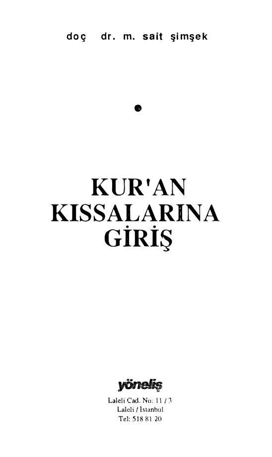 Kuran Kissalarına Giriş PDF – M. Sait Şimşek