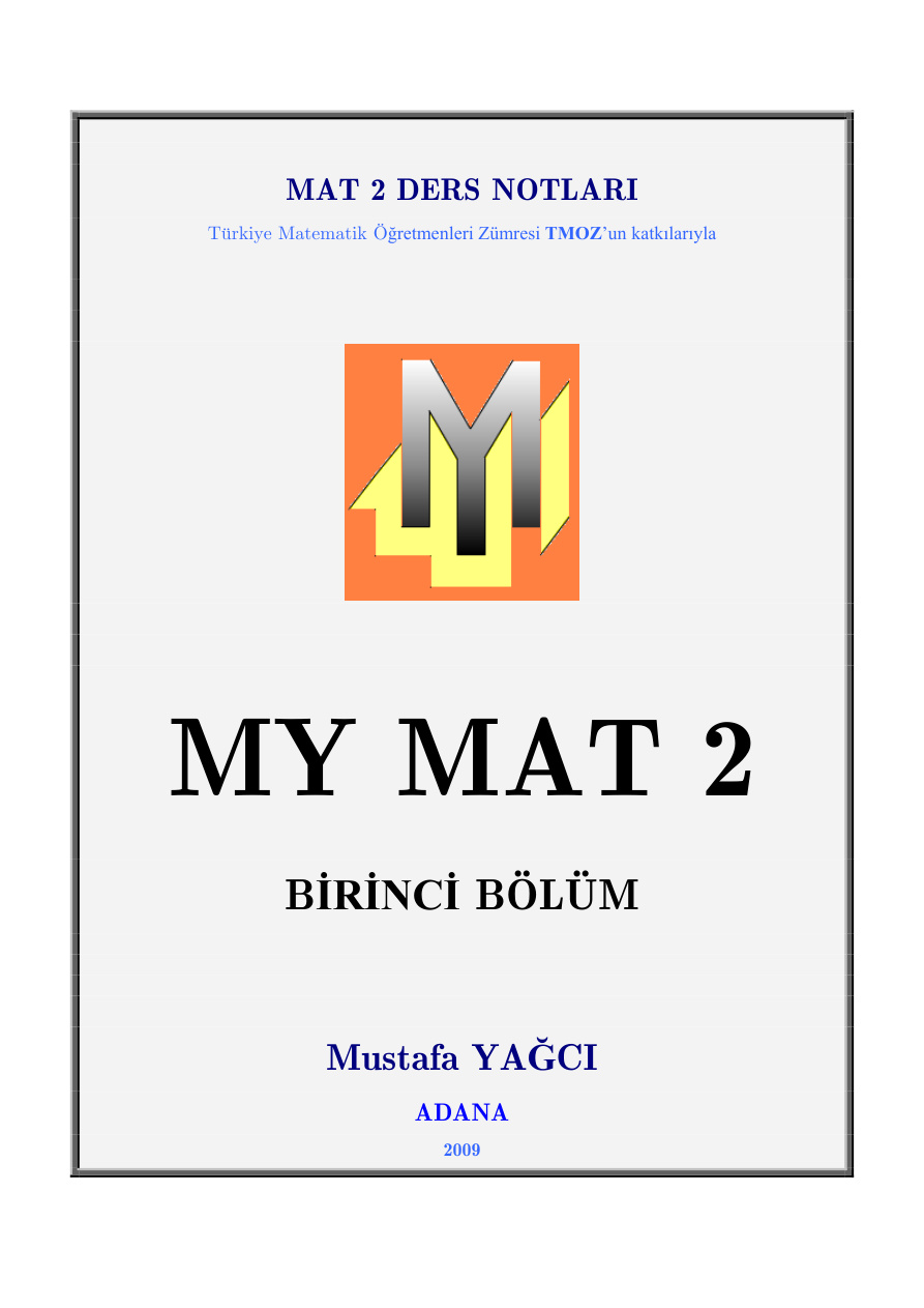 MY-MAT 2.1 PDF İndir – Mustafa Yağcı