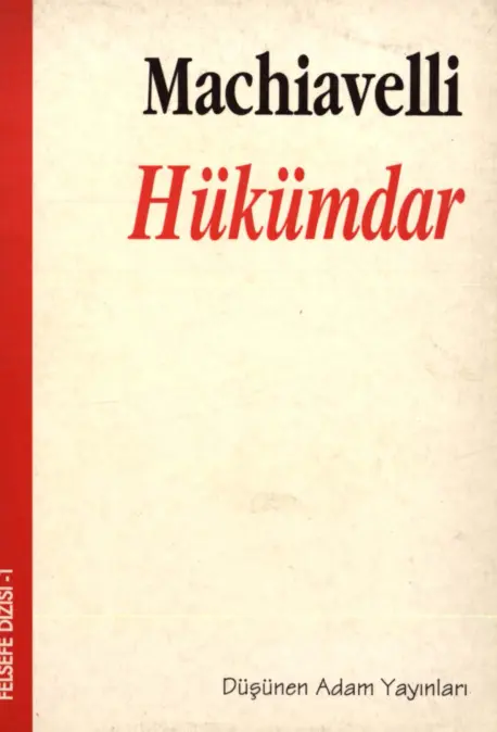 Machiavelli Hükümdar Düşünen Adam Yayınları Kitap Kapağı