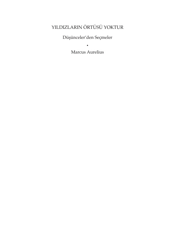 Yıldızların Örtüsü Yoktur PDF – Marcus Aurelius