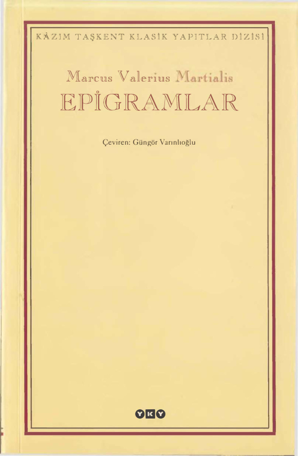 Epigramlar PDF – Marcus Valerius Martialis