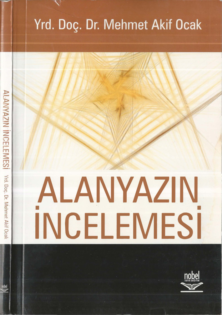 Alanyazın İncelemesi PDF – Mehmet Akif Ocak