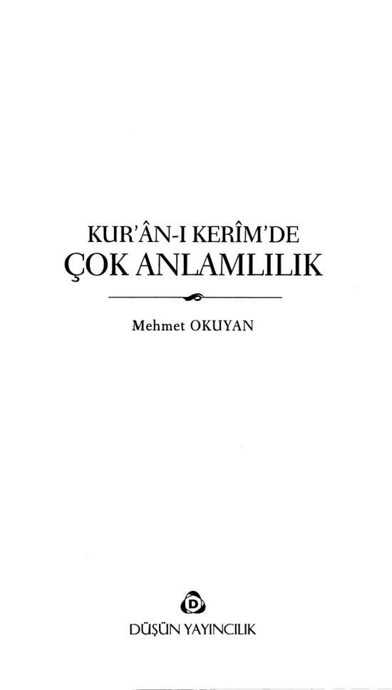Kur’an-ı Kerim’de Çok Anlamlılık PDF – Mehmet Okuyan