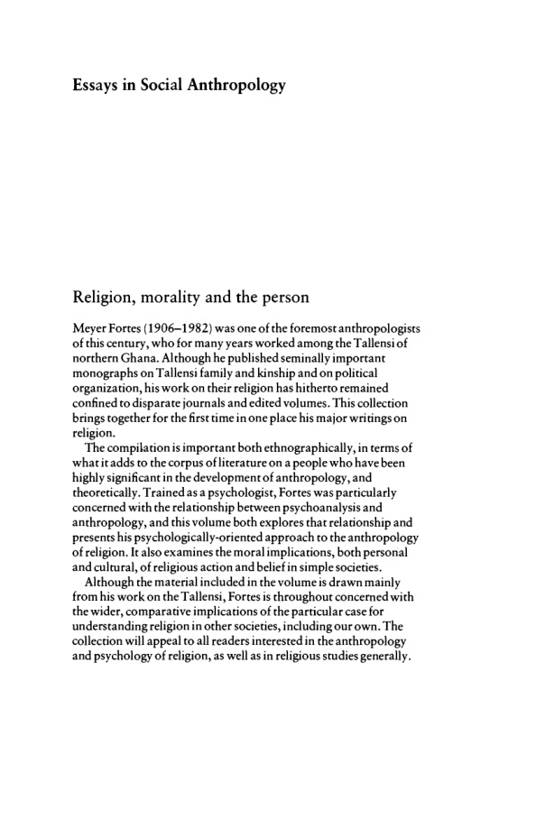 Religion, Morality and the Person PDF – Meyer Fortes, Jack Goody