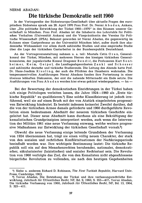 Mitteilungen der Südosteuropa Gesellschaft No; 2 10 Jahrgang Mai August 1970 Nermin Abadan Unat Kitap Kapağı
