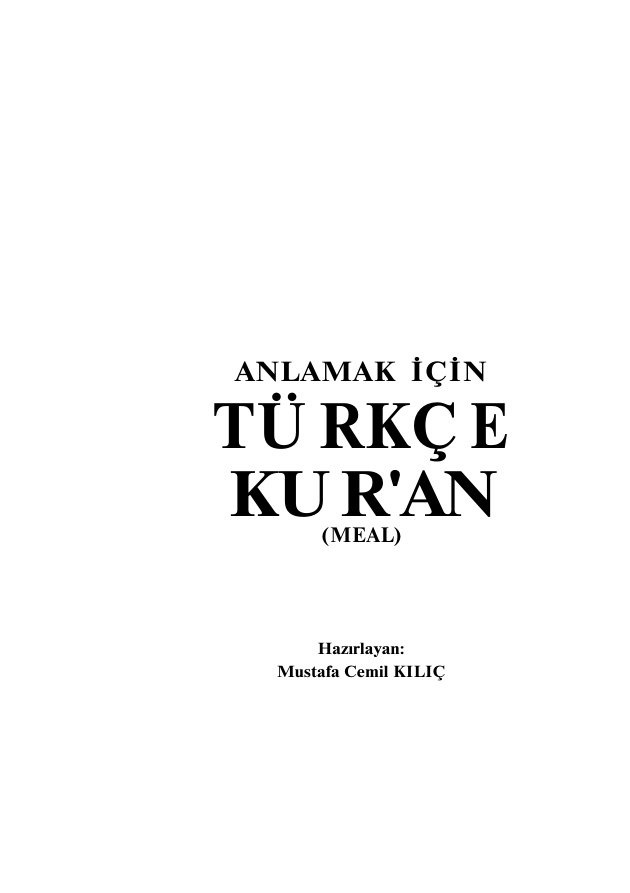 Anlamak İçin Türkçe Kuran PDF – Mustafa Cemil Kılıç
