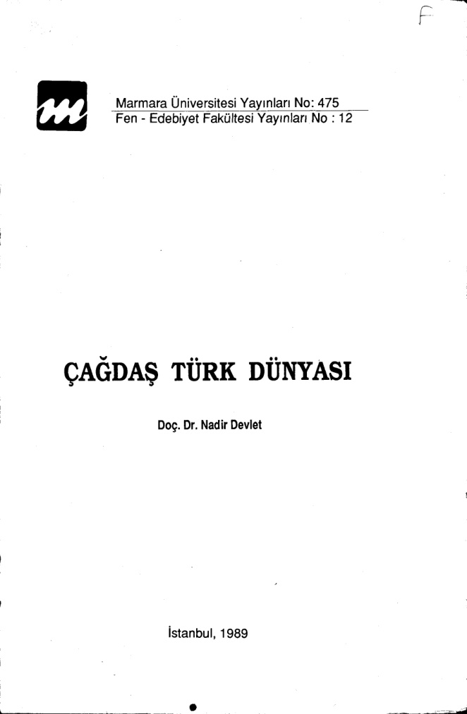 Çağdaş Türk Dünyası PDF – Nadir Devlet