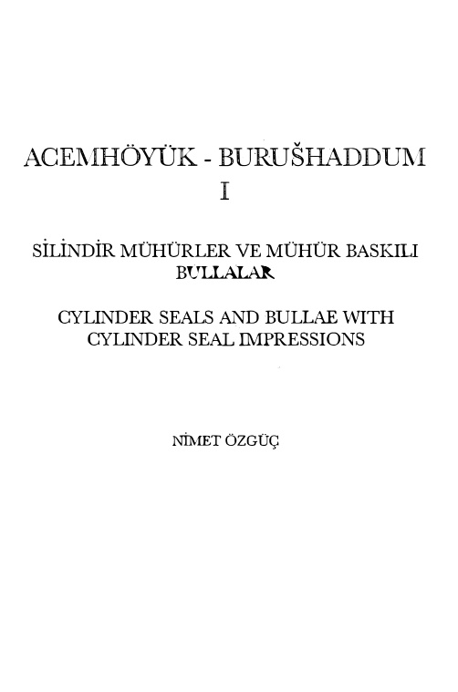 Acemhöyük 1 PDF İndir – Nimet Özgüç