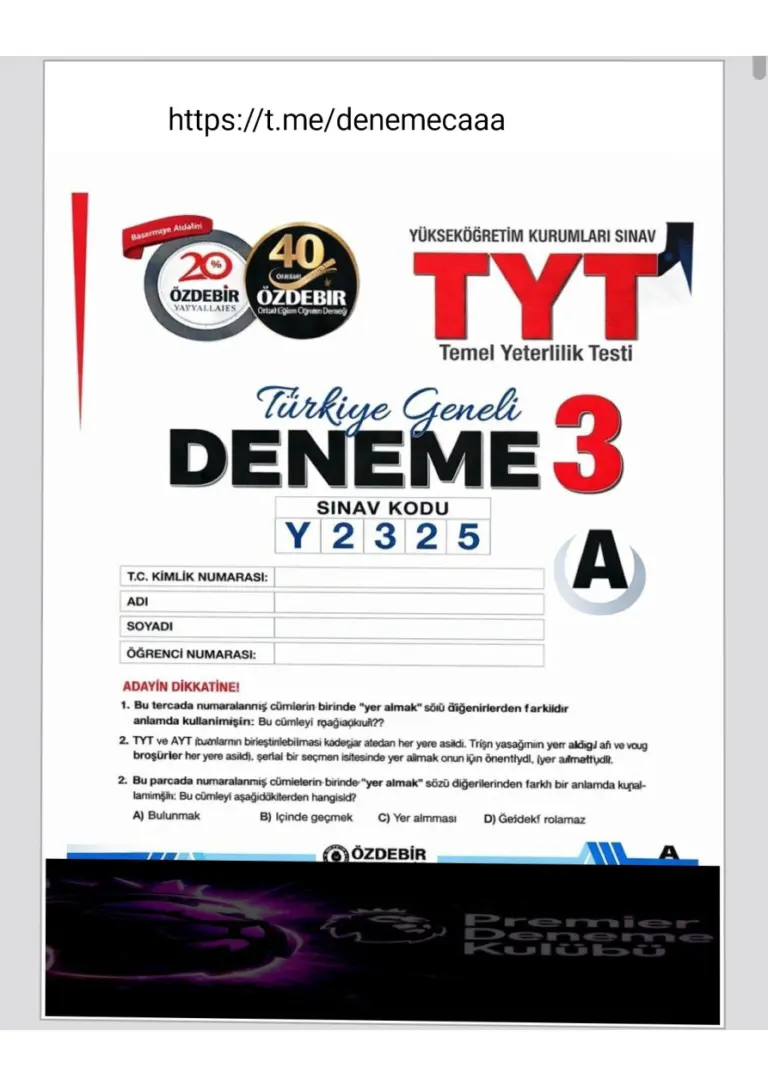 ÖZDEBİR TYT TG-3 PDF İndir - Özdebir Komisyon 5 ÖZDEBİR TYT TG 3. Kitap Kapağı