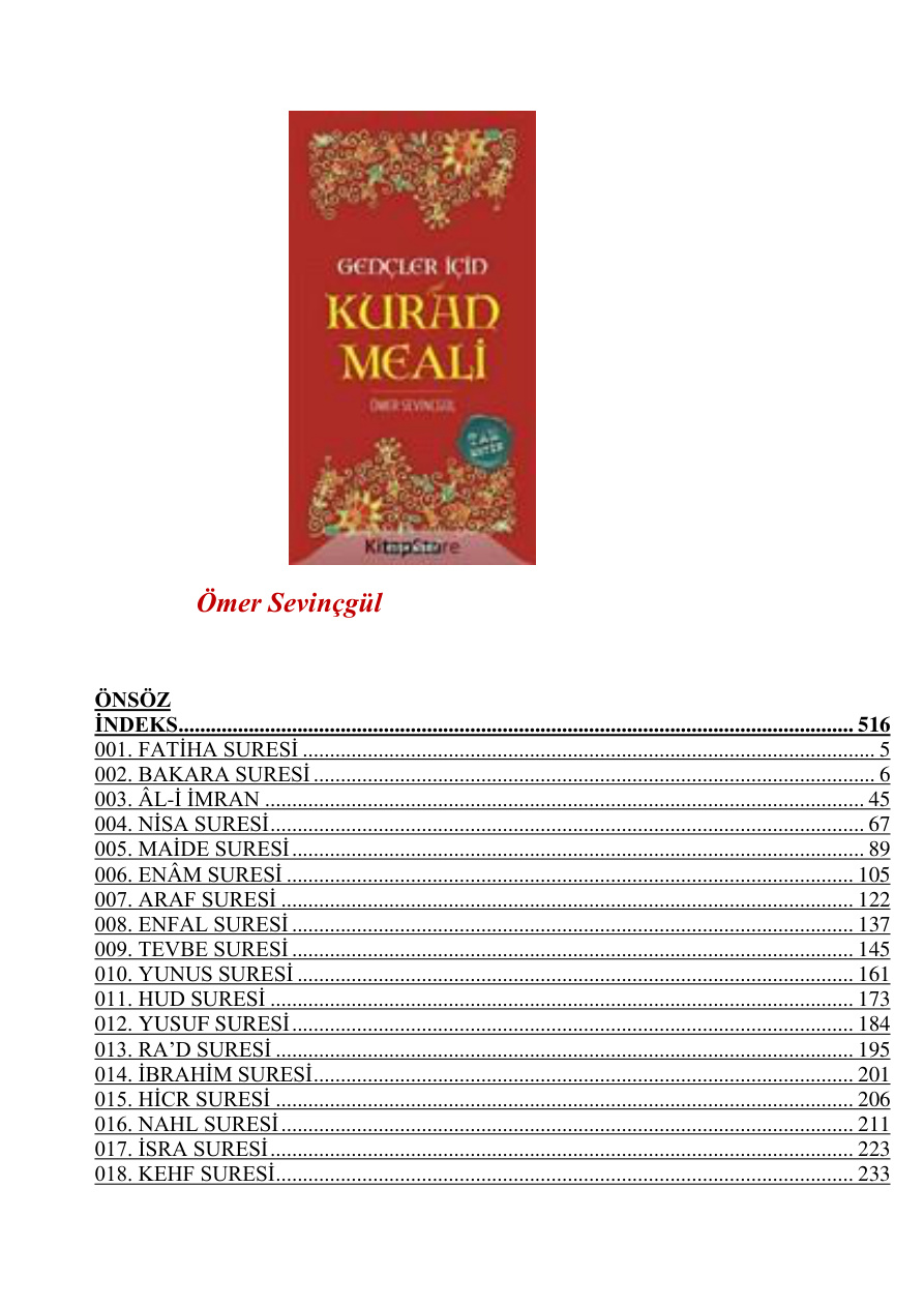 Gencler icin Kuran Meali PDF İndir – Ömer Sevinçgül