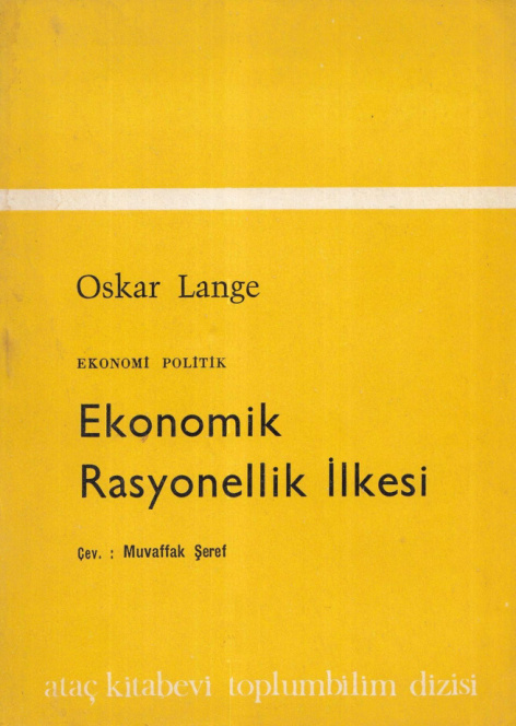 Ekonomide Rasyonellik İlkesi PDF İndir – Oskar Lange