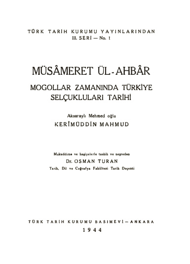 Moğollar Zamanında Türkiye Selçuku Tarihi PDF İndir – Osman Turan