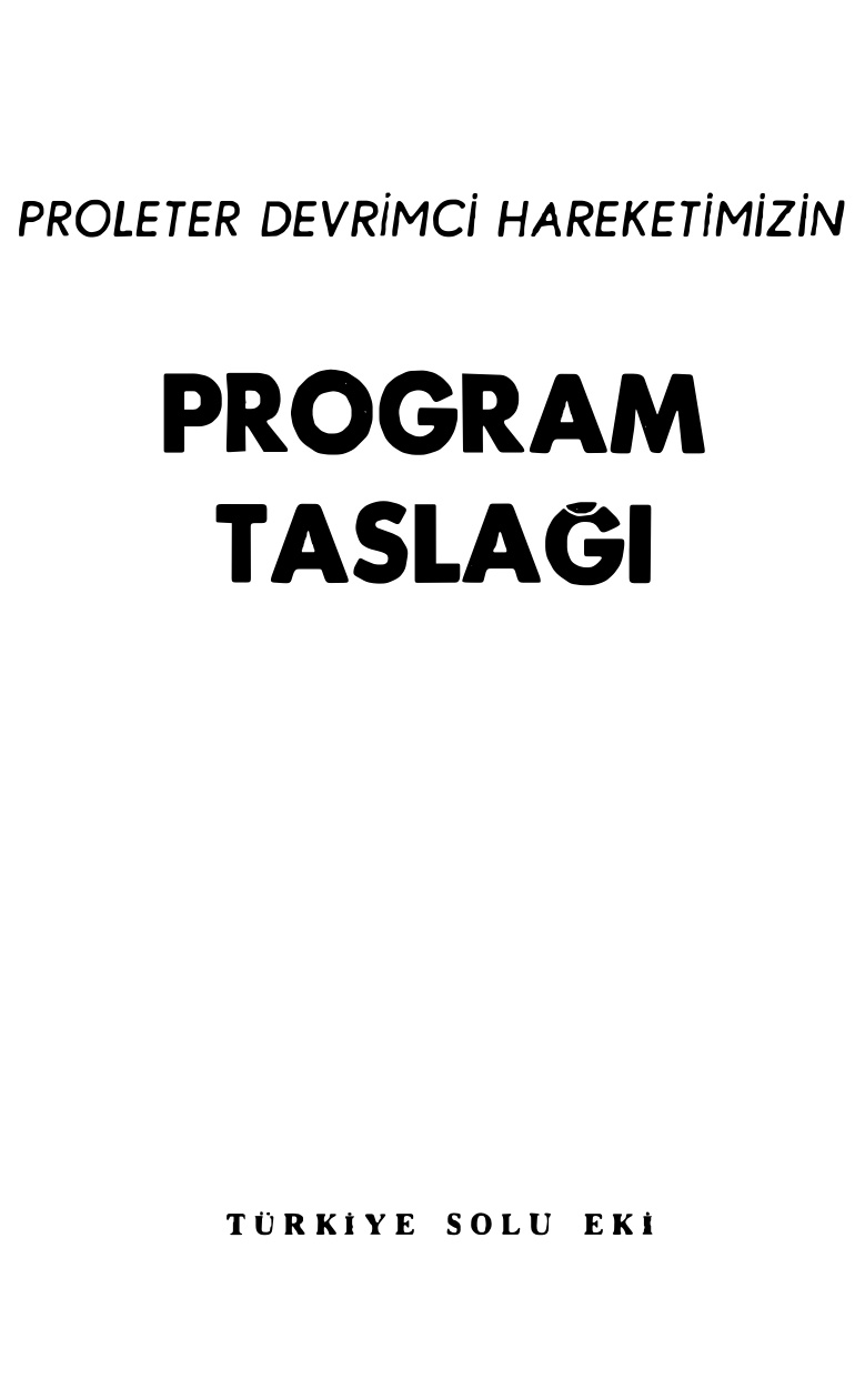Proleter Devrimci Hareketimizin Program Taslağı PDF İndir – Kolektif