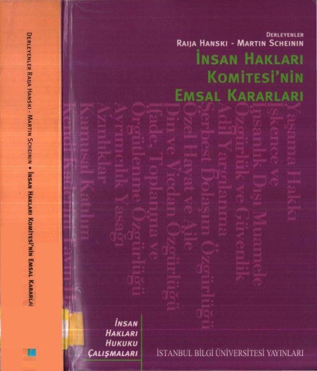 İnsan Hakları Komitesi'nin Emsal Kararları PDF İndir - Raija Hanski - Martin Scheinin 9 İnsan Hakları Komitesi’nin Emsal Kararları PDF İndir – Raija Hanski – Martin Scheinin