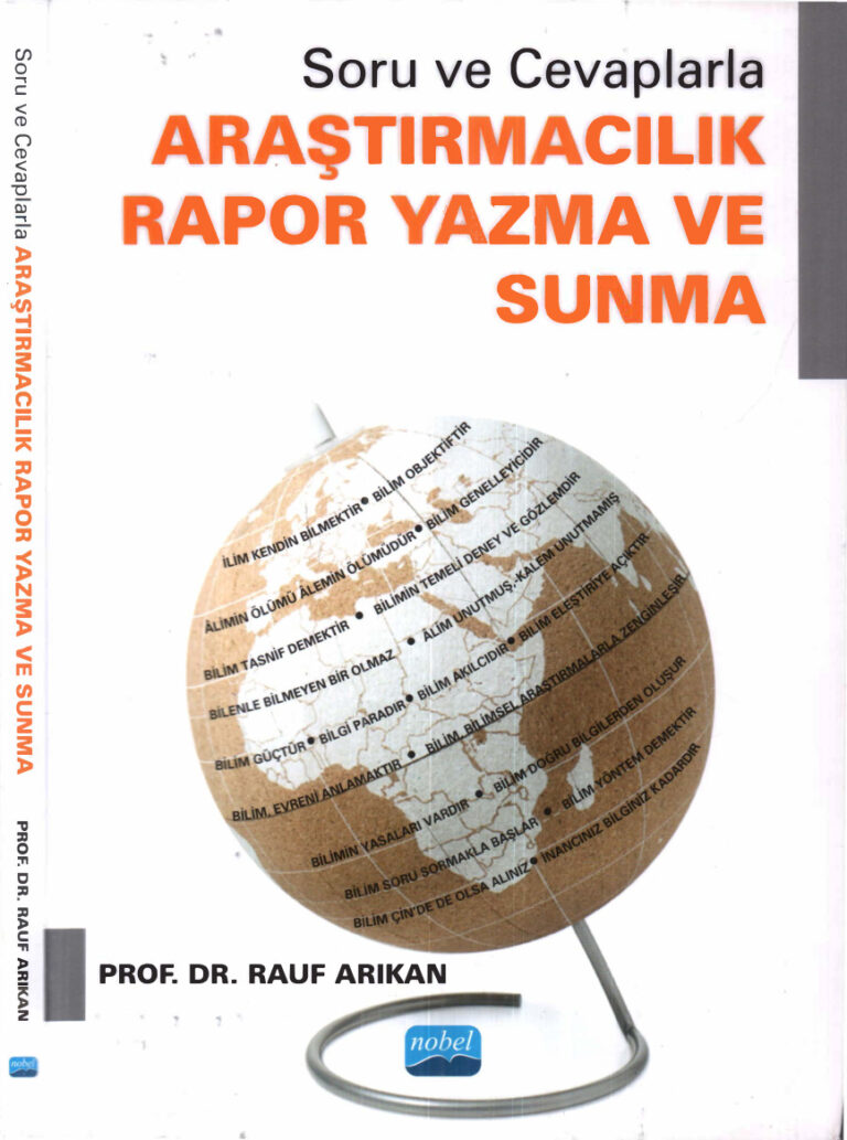 Rauf Arıkan Soru ve Cevaplarla Araştırmacılık Rapor Yazma ve Sunma Nobel Yayınları Kitap Kapağı