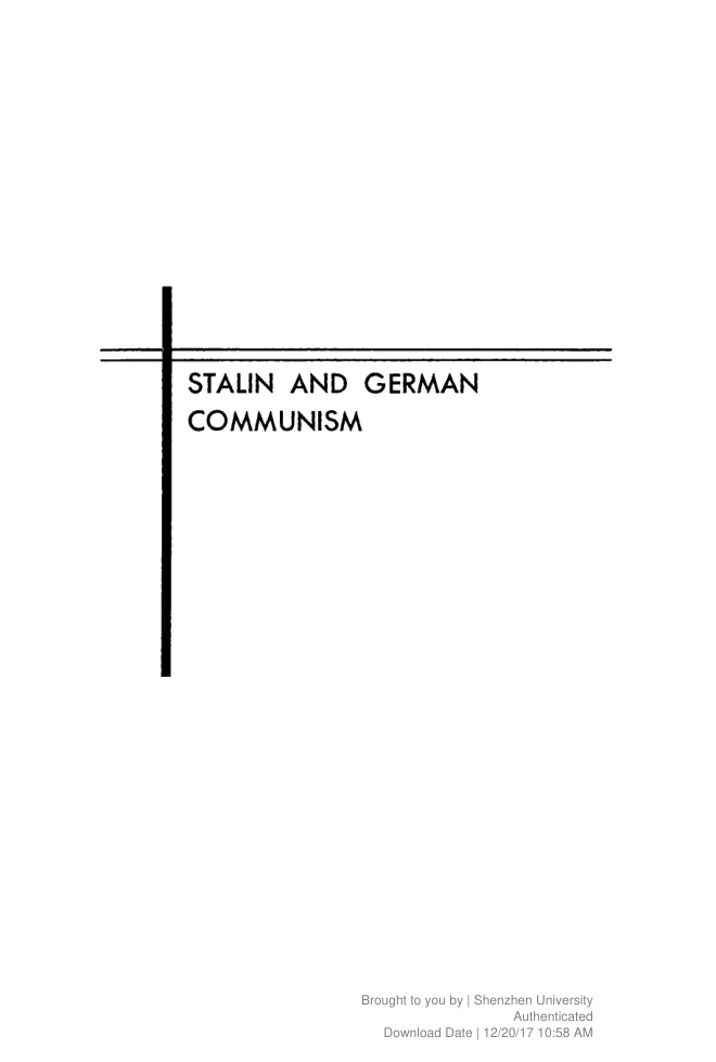 Stalin and German Communism PDF İndir – Ruth Fischer
