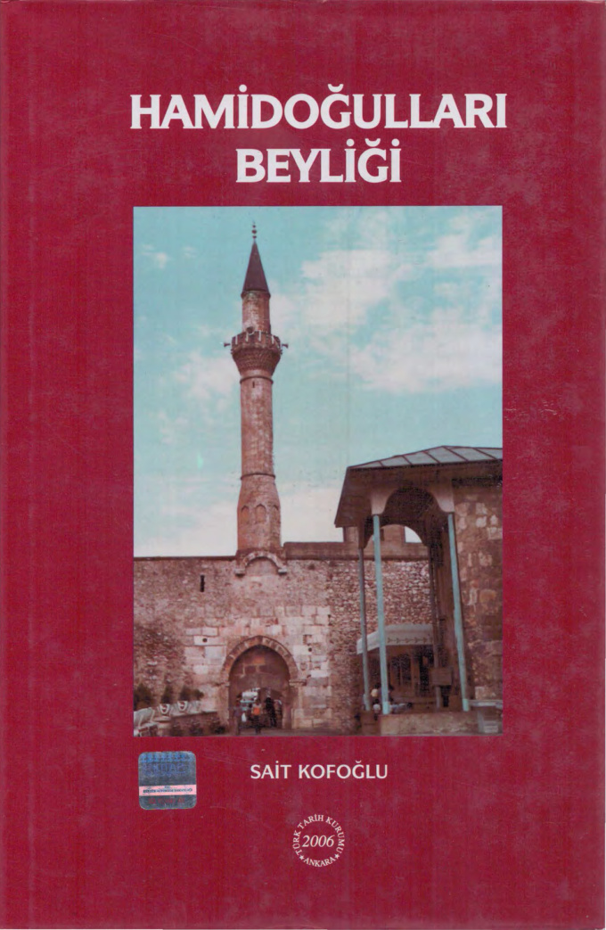 Sait Kofoğlu Hamidoğlu Beyliği TTK Yayınları Kitap Kapağı