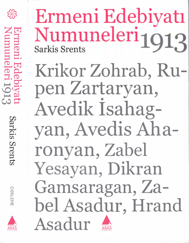 Sarkis Srents Ermeni Edebiyatı Numuneleri 1913 Aras Yayınları Kitap Kapağı