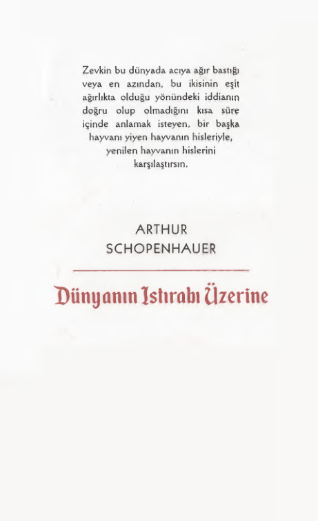Dünyanın Istırabı Üzerine PDF İndir – Arthur Schopenhauer