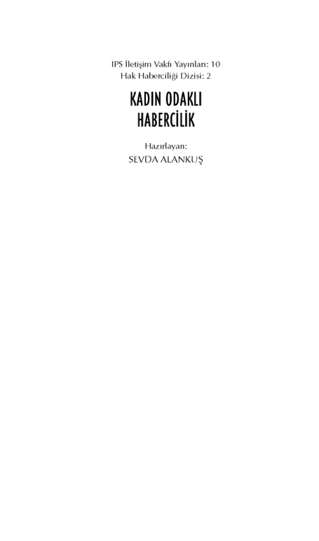 Kadın Odaklı Habercilik PDF İndir – Sevda Alankuş