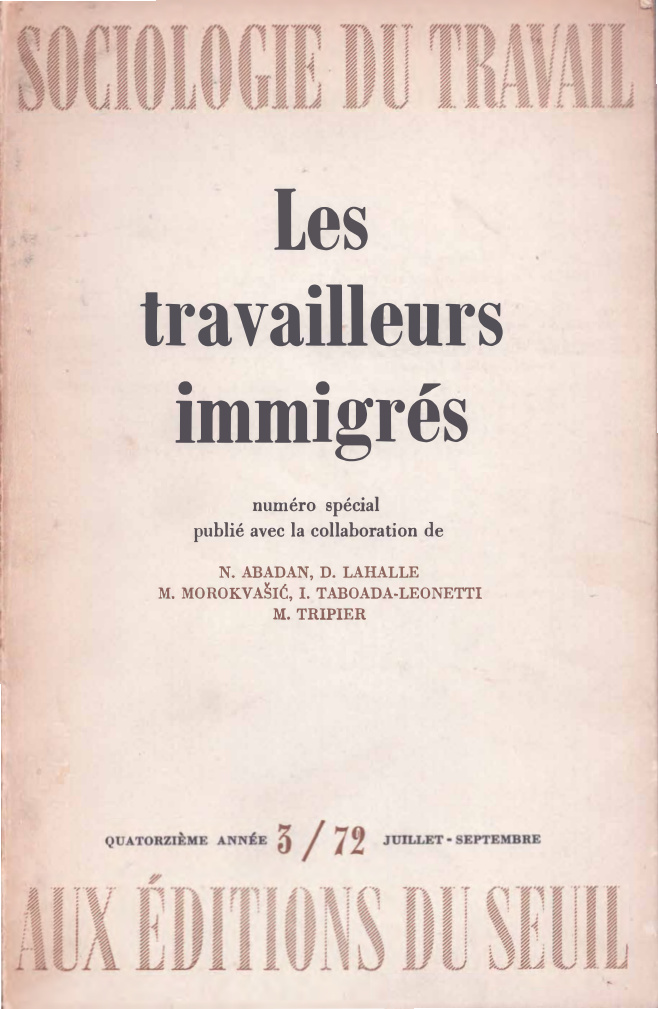 Sociologie du Travail: Les Travailleurs Immigres PDF İndir – Kolektif