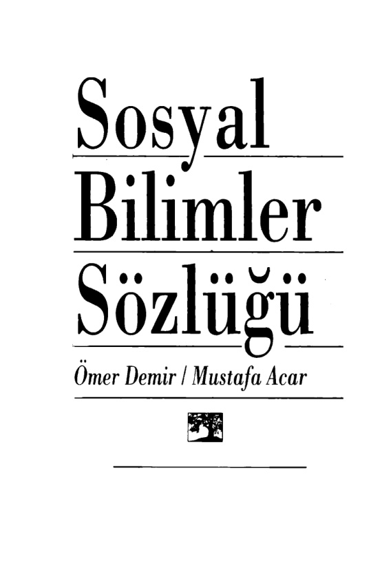 Sosyal Bilimler Sözlüğü PDF İndir – Ömer Demir, Mustafa Acar
