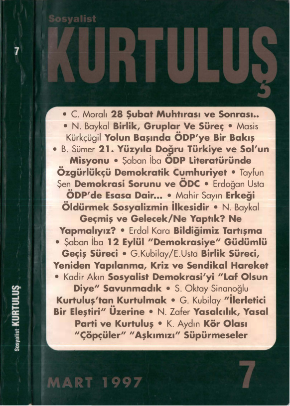 Sosyalist Kurtuluş Sayı 007: Mart 1997 PDF İndir – Kolektif