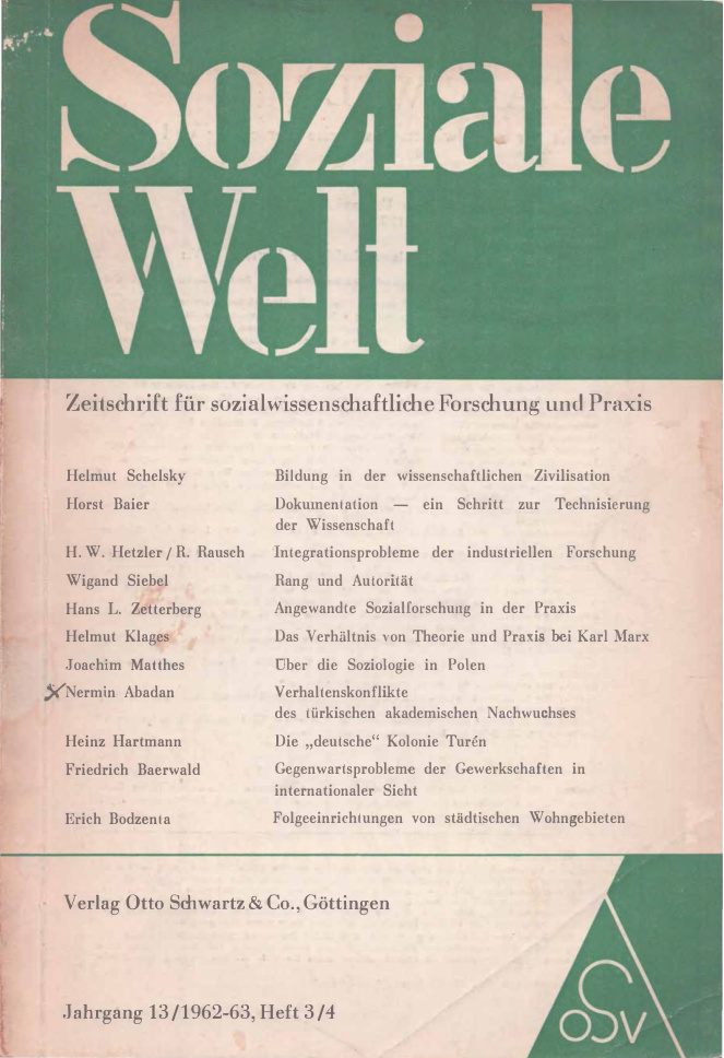 Soziale Welt Jahrgang 13 1962 Heft 3-4 PDF İndir – Kolektif
