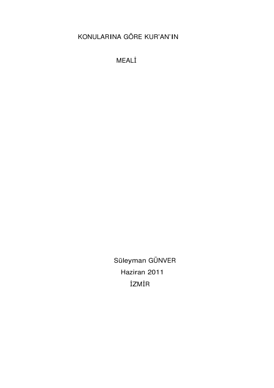 Konularına Göre Kur’an Meali PDF İndir – Süleyman Günver