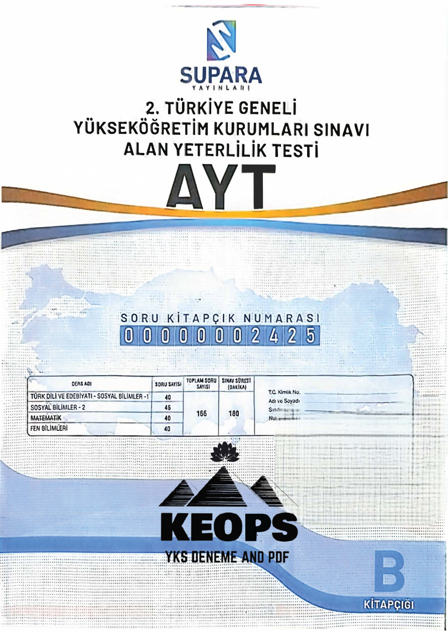 Supara TG AYT 2 2025 PDF İndir – Supara Komisyon
