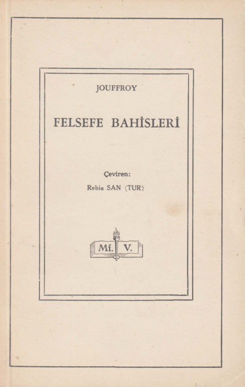 Felsefe Bahisleri PDF İndir – T. S. Jouffroy