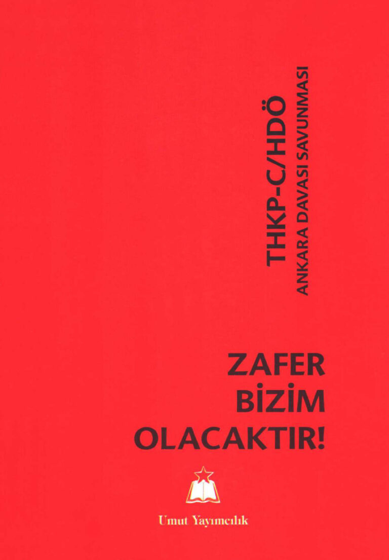 THKP C HDÖ Ankara Davası Savunması Umut Yayımcılık Kitap Kapağı