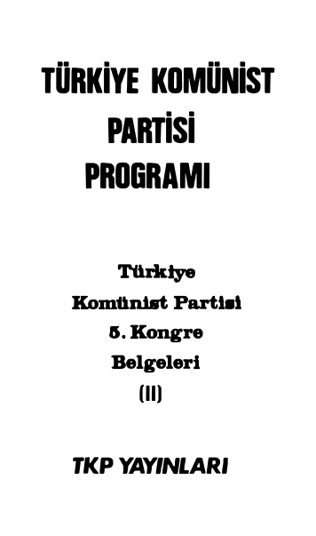 TKP 5. Kongre Belgeleri II PDF İndir – Kolektif