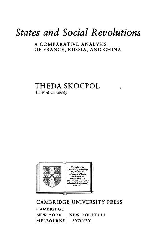 States and Social Revolutions PDF İndir – Theda Skocpol